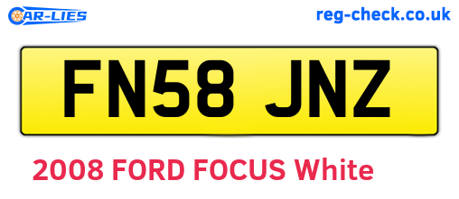FN58JNZ are the vehicle registration plates.