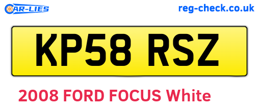 KP58RSZ are the vehicle registration plates.
