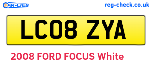 LC08ZYA are the vehicle registration plates.