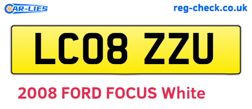 LC08ZZU are the vehicle registration plates.