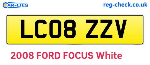 LC08ZZV are the vehicle registration plates.