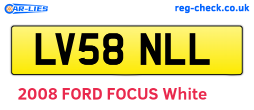 LV58NLL are the vehicle registration plates.