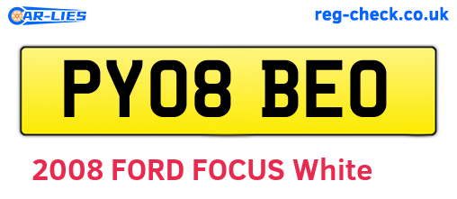 PY08BEO are the vehicle registration plates.