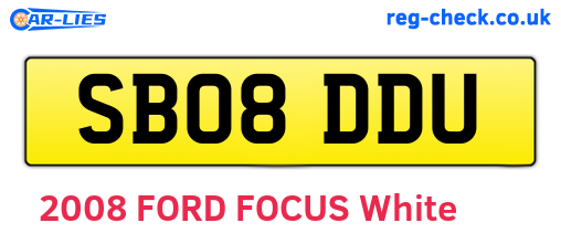 SB08DDU are the vehicle registration plates.