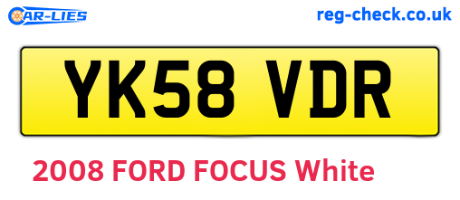 YK58VDR are the vehicle registration plates.