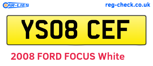 YS08CEF are the vehicle registration plates.