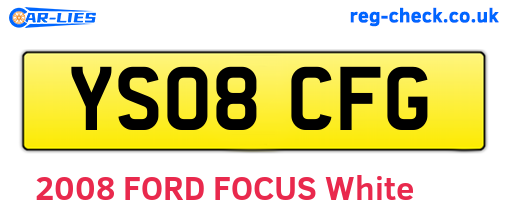 YS08CFG are the vehicle registration plates.
