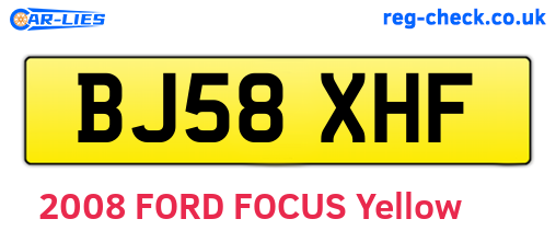 BJ58XHF are the vehicle registration plates.