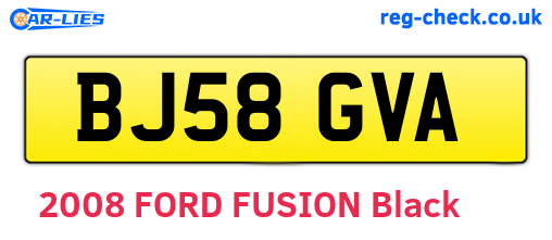 BJ58GVA are the vehicle registration plates.