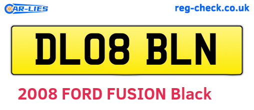 DL08BLN are the vehicle registration plates.