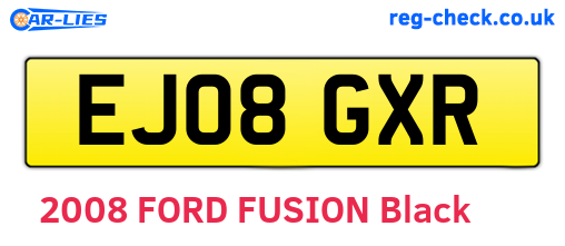 EJ08GXR are the vehicle registration plates.