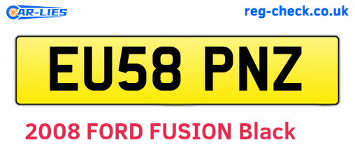 EU58PNZ are the vehicle registration plates.