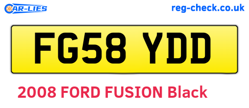 FG58YDD are the vehicle registration plates.