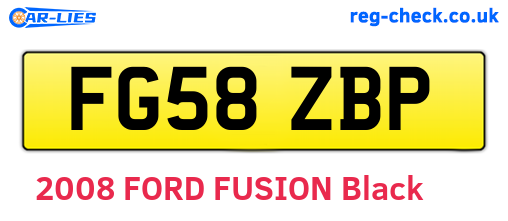 FG58ZBP are the vehicle registration plates.