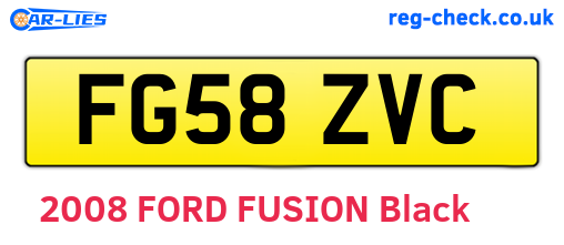 FG58ZVC are the vehicle registration plates.
