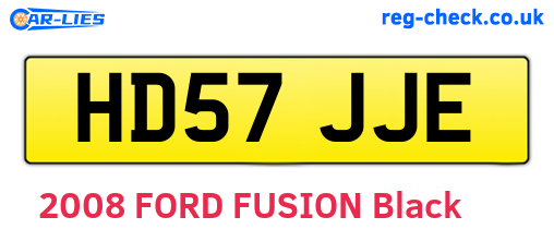 HD57JJE are the vehicle registration plates.