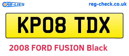 KP08TDX are the vehicle registration plates.