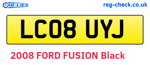 LC08UYJ are the vehicle registration plates.