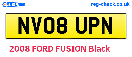 NV08UPN are the vehicle registration plates.