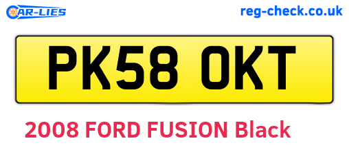 PK58OKT are the vehicle registration plates.