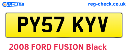 PY57KYV are the vehicle registration plates.