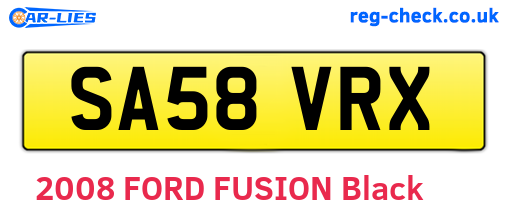SA58VRX are the vehicle registration plates.