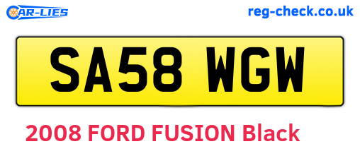SA58WGW are the vehicle registration plates.