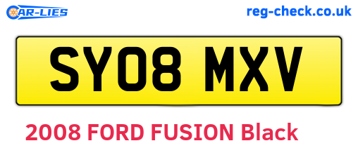 SY08MXV are the vehicle registration plates.