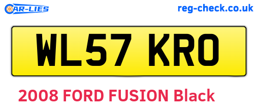 WL57KRO are the vehicle registration plates.