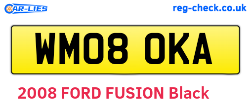 WM08OKA are the vehicle registration plates.
