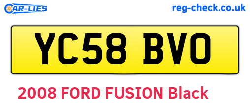 YC58BVO are the vehicle registration plates.