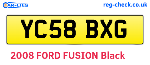 YC58BXG are the vehicle registration plates.