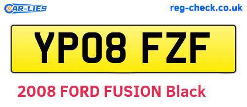 YP08FZF are the vehicle registration plates.