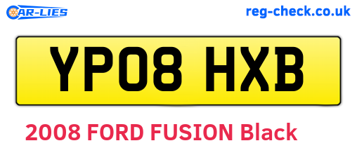 YP08HXB are the vehicle registration plates.