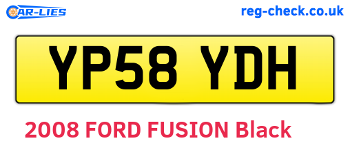 YP58YDH are the vehicle registration plates.