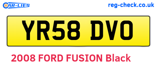 YR58DVO are the vehicle registration plates.