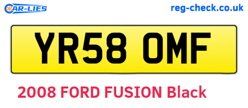 YR58OMF are the vehicle registration plates.