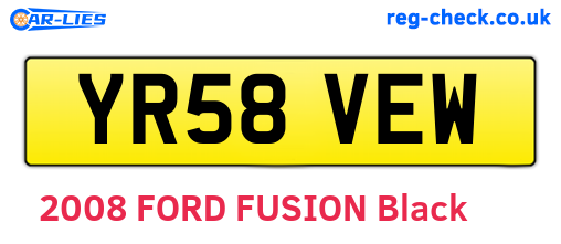 YR58VEW are the vehicle registration plates.