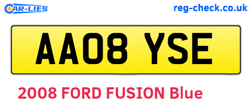 AA08YSE are the vehicle registration plates.