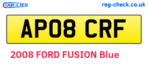 AP08CRF are the vehicle registration plates.