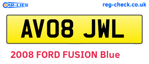 AV08JWL are the vehicle registration plates.