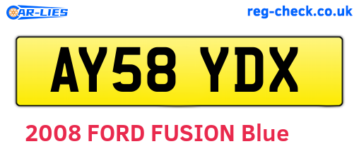 AY58YDX are the vehicle registration plates.