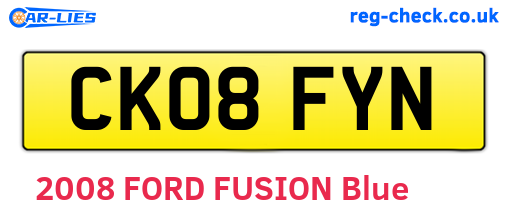 CK08FYN are the vehicle registration plates.