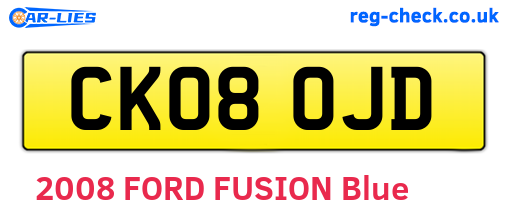 CK08OJD are the vehicle registration plates.