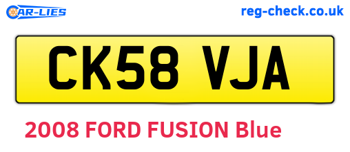 CK58VJA are the vehicle registration plates.