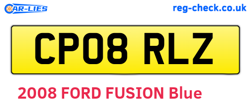 CP08RLZ are the vehicle registration plates.