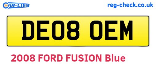 DE08OEM are the vehicle registration plates.