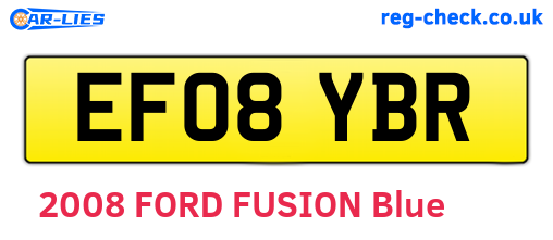 EF08YBR are the vehicle registration plates.