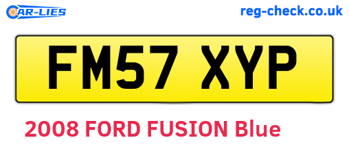 FM57XYP are the vehicle registration plates.