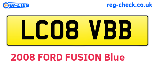 LC08VBB are the vehicle registration plates.